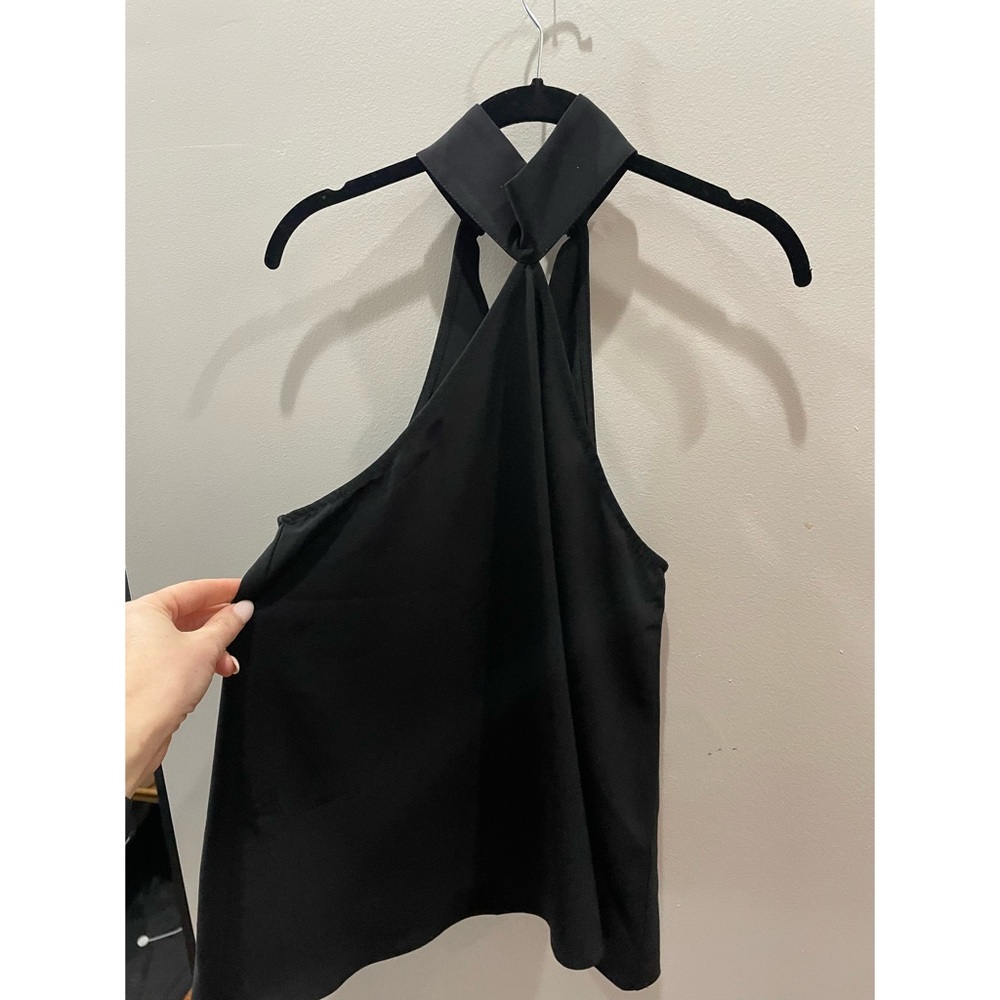 Black high neck blouse